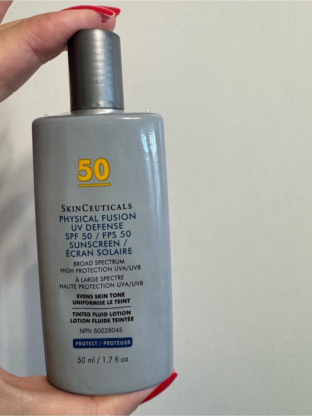 SkinCeuticals Physical Fusion UV Defense SPF 50 face protection cream tinted